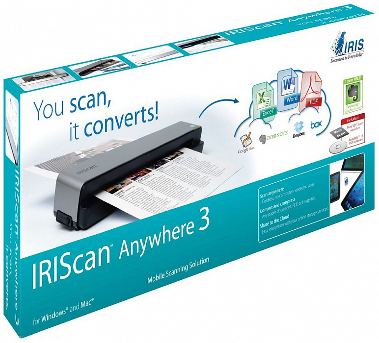 IRISCan Anywhere 3 - мобильный сканер купить в интернет-магазине icover