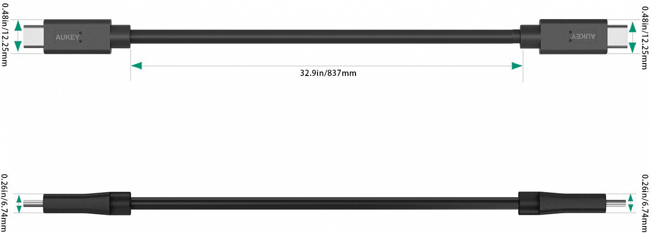 Кабель Aukey CB-C2 USB-C - USB-C 3.1 0.9 m (Black) купить в интернет-магазине icover