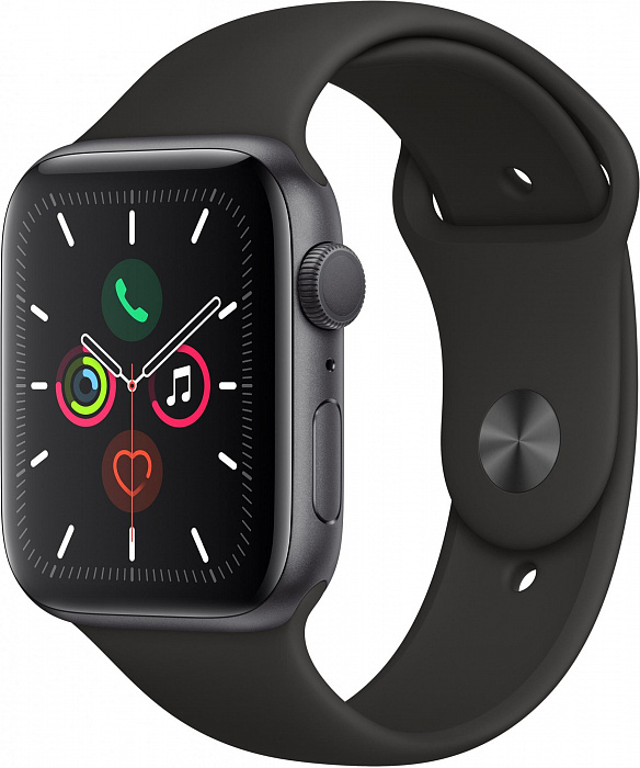 Умные часы Apple Watch Series 5 44mm Sport Band MWVF2RU/A (Space Grey/Black) купить в интернет-магазине icover