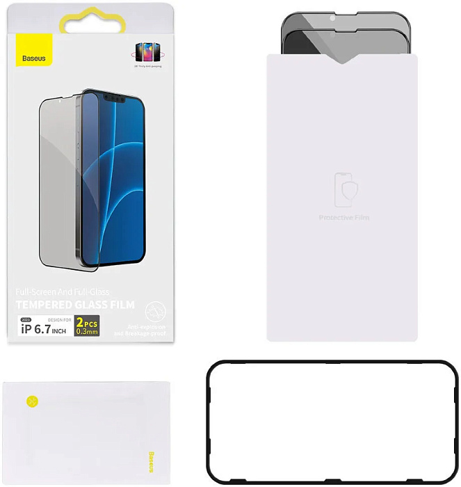 Защитное стекло Baseus Curved Crack-resistant Anti-spy 0.23 (SGQP020401) для iPhone 13/13 Pro (Black) купить в интернет-магазине icover