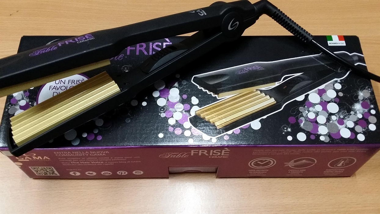 GA.MA Fable Frise - щипцы-гофре для волос (Black/Gold) купить в интернет-магазине icover
