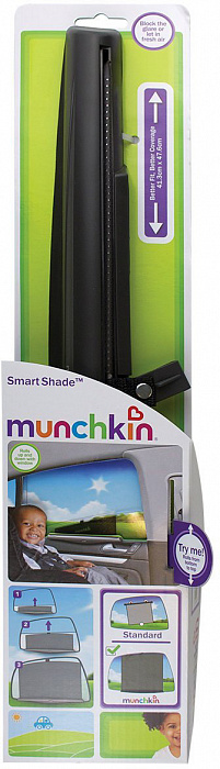 Munchkin Smart Shade (12034) - солнцезащитная рулонная шторка (Black) купить в интернет-магазине icover