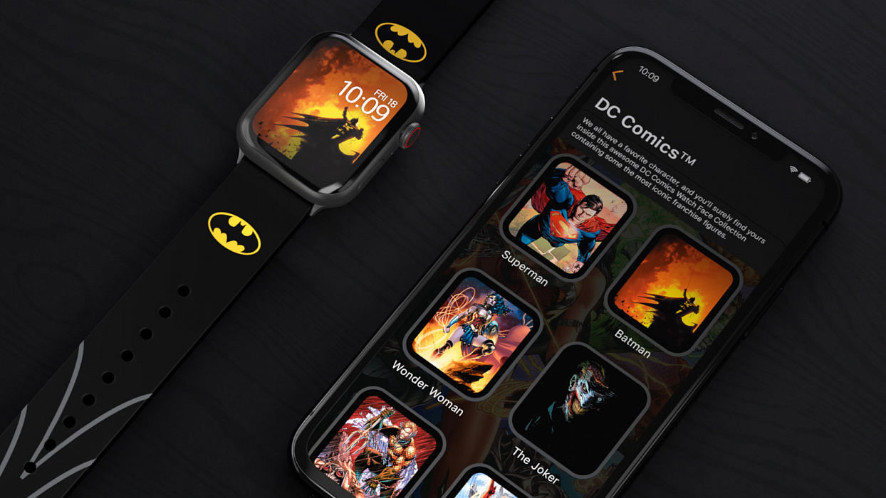 Ремешок MobyFox DC Batman Icon (ST-WNR22DCC2001) для Apple Watch (Black) купить в интернет-магазине icover