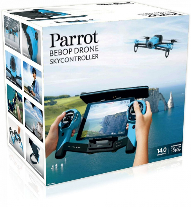 Parrot Bebop Drone + Skycontroller (PF725101) - квадрокоптер с пультом дистанционного управления (Blue) купить в интернет-магазине icover