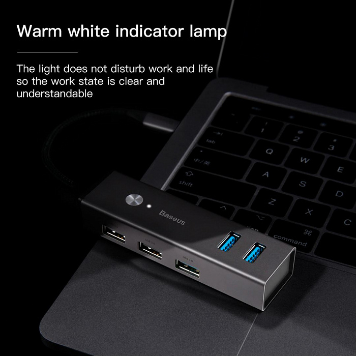 USB-концентратор Baseus Cube (CAHUB-D), разъемов: 5 (Dark Grey) купить в интернет-магазине icover