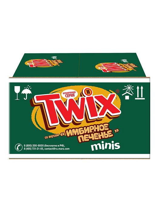 Конфеты шоколадные батончики Twix minis со вкусом имбирного печенья, лимитированная Новогодняя коллекция (2.7 кг) купить в интернет-магазине icover