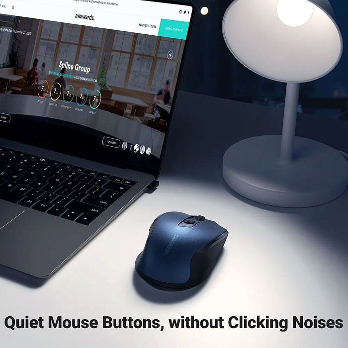 Беспроводная мышь Ugreen MU006 (15064) Ergonomic Wireless Mouse (Blue) купить в интернет-магазине icover