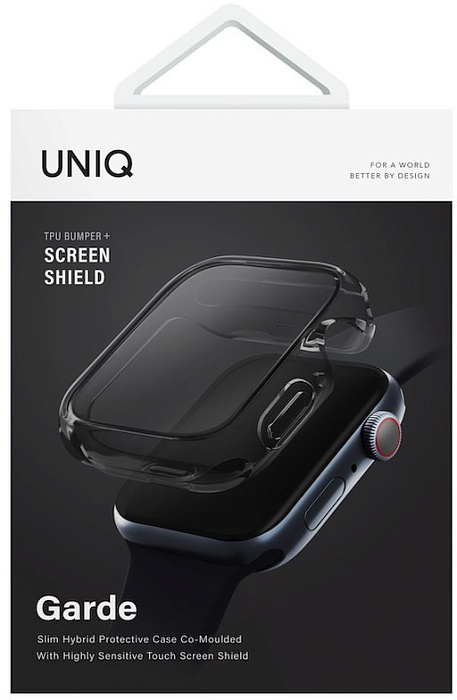 Чехол Uniq Garde (45MM-GARSMK) для Apple Watch 7 45 mm (Smoke grey) купить в интернет-магазине icover