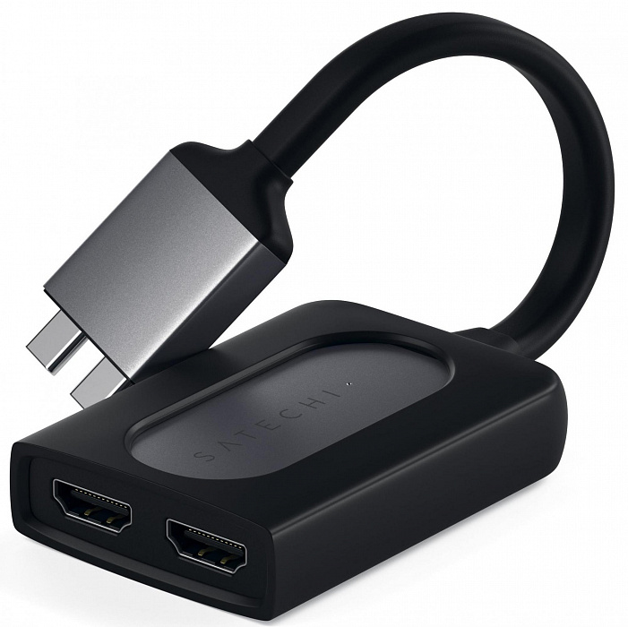 Адаптер Satechi Type-C Dual HDMI Adapter ST-TCDHAM (Space Grey) купить в интернет-магазине icover