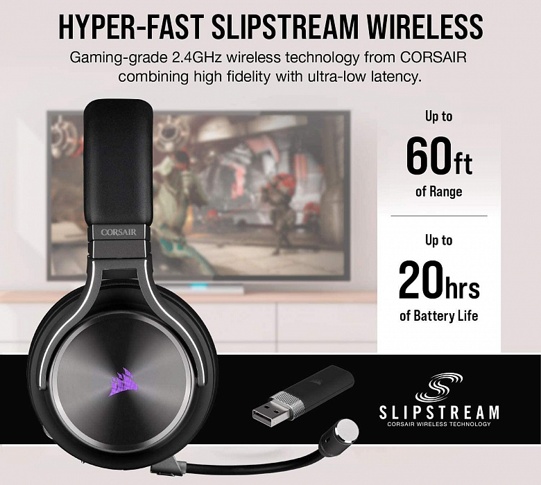 Игровая гарнитура Corsair Gaming Virtuoso RGB Wireless CA-9011180-EU (Gunmetal) купить в интернет-магазине icover