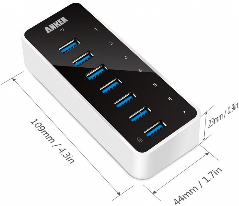 Anker Hub USB 3.0 (68ANHUB-BV7EA) - USB-концентратор (White) купить в интернет-магазине icover