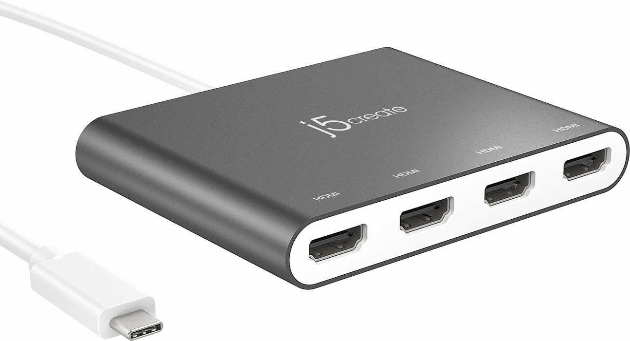 Переходник j5create JCA366 USB-C to 4xHDMI (Silver) купить в интернет-магазине icover