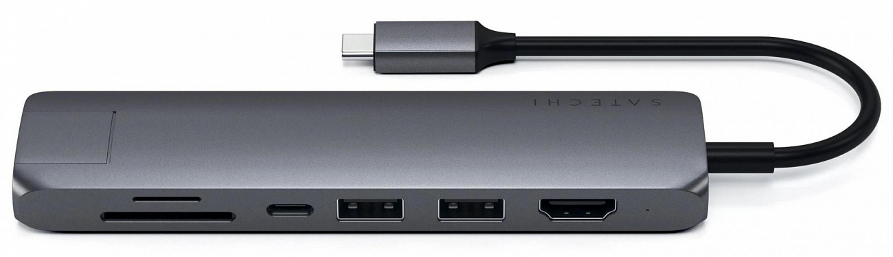 Хаб Satechi USB-C Slim Multi-Port Adapter ST-UCSMA3M (Space Grey) купить в интернет-магазине icover