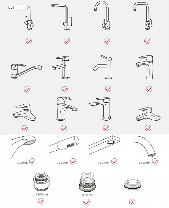 Аэратор Xiaomi DIIIB Dual Function Faucet Bubbler (DXSZ001-1) купить в интернет-магазине icover