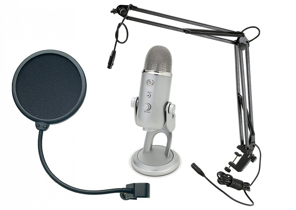Микрофон Blue Microphones Yeti + микрофонная стойка Konig & Meyer 23850-311-55 + поп-фильтр Konig & Meyer 23956-000-55 купить в интернет-магазине icover