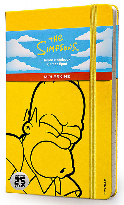 Moleskine The Simpsons Large (LESIQP060) - блокнот в линейку (Yellow) купить в интернет-магазине icover