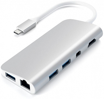 USB-концентратор Satechi Aluminum Type-C Multimedia Adapter ST-TCMM8PAS (Silver)