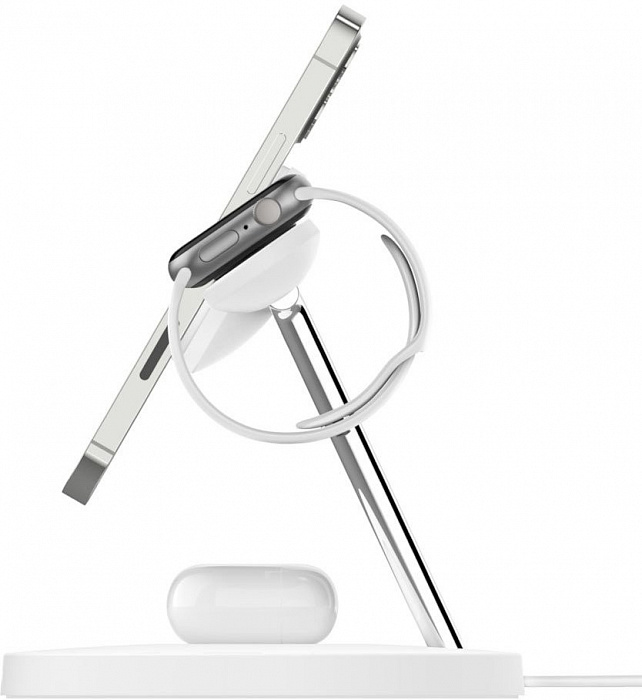 Беспроводное зарядное устройство Belkin MagSafe 3-in-1 Wireless Charger WIZ009vfWH (White) купить в интернет-магазине icover