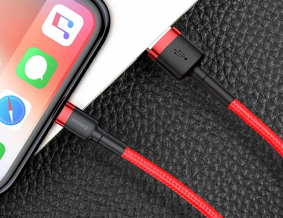 Кабель Baseus Cafule (CALKLF-R09) USB/Lightning 3m (Red) купить в интернет-магазине icover