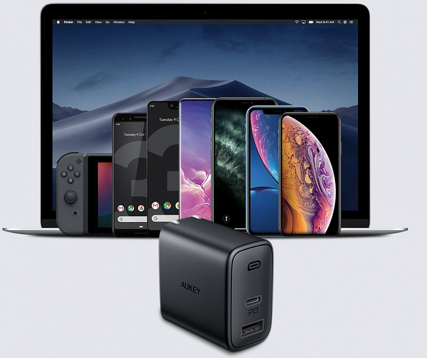 Сетевое зарядное устройство Aukey Swift Mix Dual-Port 20W PD + Aipower 12W купить в интернет-магазине icover