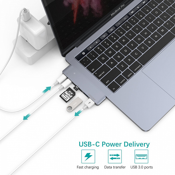 UCOUSO UC28A - USB-хаб (Space Grey) купить в интернет-магазине icover