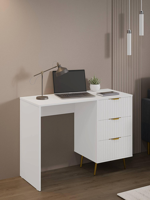 Стол письменный RIDBERG LUGANO 3Я (White/Gold) купить в интернет-магазине icover