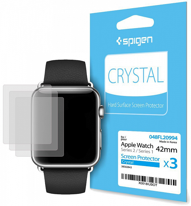 Защитная пленка Spigen Crystal (048FL20994) для Apple Watch series 1/2/3 42mm (Clear) купить в интернет-магазине icover