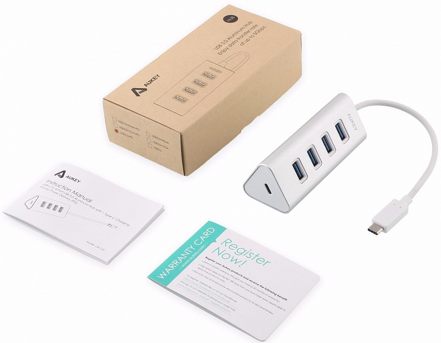 Aukey CB-C23 - USB-концентратор (Silver) купить в интернет-магазине icover