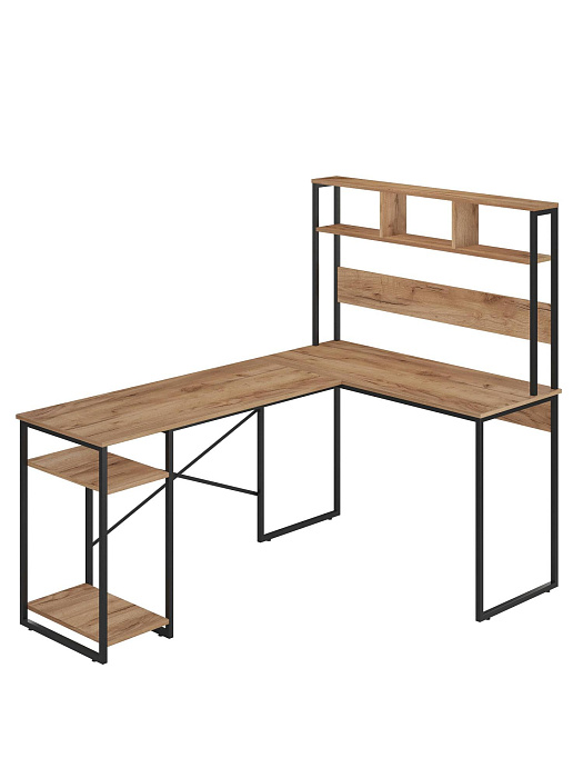 Стол компьютерный угловой лофт Ridberg ALASKA (Oak/Black) купить в интернет-магазине icover