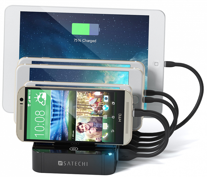 Док-станция Satechi 5-Port USB Charging Station Qualcomm B0170L322E (Black) купить в интернет-магазине icover
