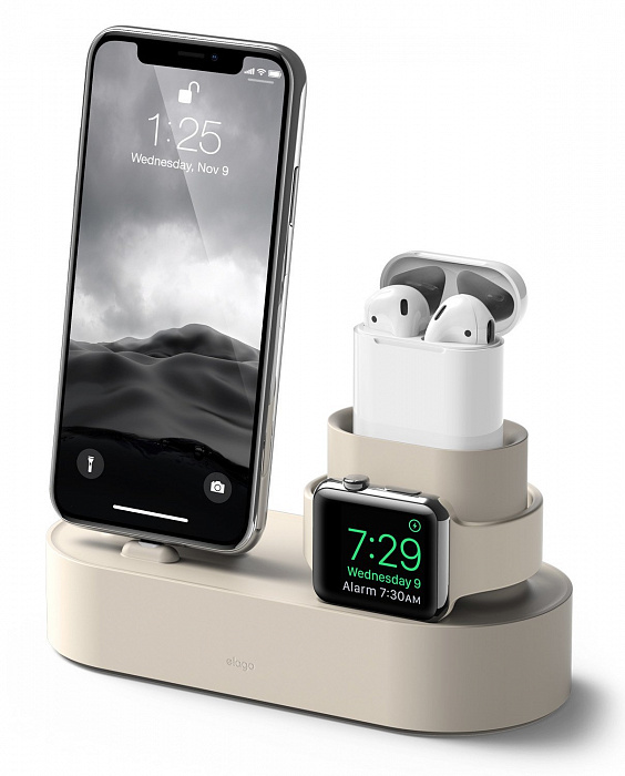 Док-станция Elago Charging Hub 3 in 1 (EST-TRIO-CWH) для устройств Apple (Classic White) купить в интернет-магазине icover