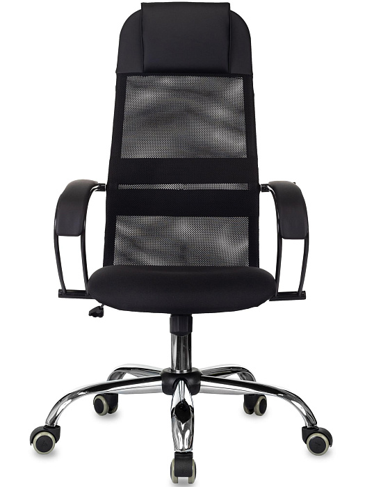 Кресло руководителя Бюрократ CH-NOVA SL сетка/ткань/металл (Black/Chrome) купить в интернет-магазине icover