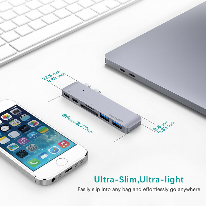 UCOUSO UC28A - USB-хаб (Space Grey) купить в интернет-магазине icover