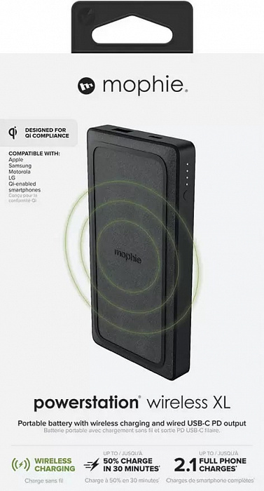 Внешний аккумулятор Mophie Powerstation Wireless XL (401105864) USB-C/USB-A 10000 mAh (Black) купить в интернет-магазине icover