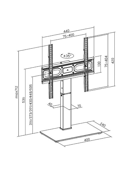 Стойка для телевизора с кронштейном Ridberg LDT03-28M (Black) купить в интернет-магазине icover