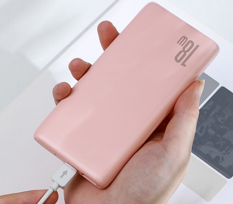 Внешний аккумулятор Baseus 10000mAh 18W PPDML-04 Quick Charge (Pink) купить в интернет-магазине icover
