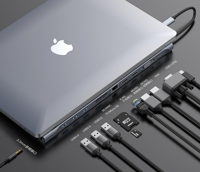 USB-концентратор Baseus Enjoyment Series USB-C CATSX-G0G (Space Grey) купить в интернет-магазине icover