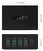 Сетевой адаптер Aukey Fast Charge Qualcomm QC 3.0 PA-Y5 (Black) купить в интернет-магазине icover