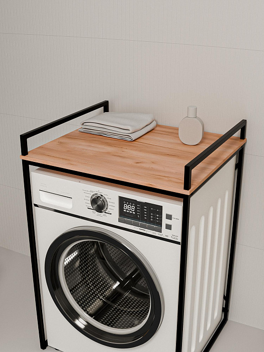 Стеллаж лофт для стиральной и сушильной машины RIDBERG CHICO (Oak/Black) купить в интернет-магазине icover