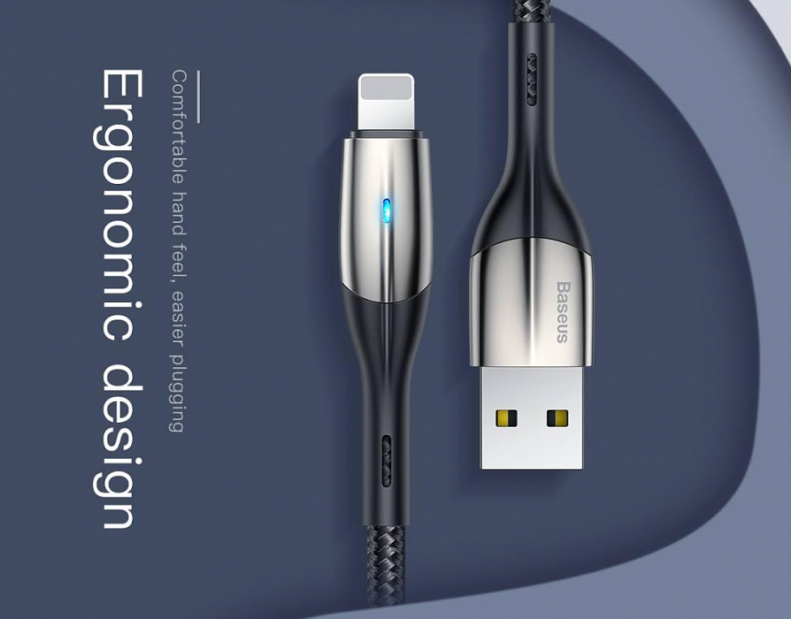 Кабель Baseus Horizontal Data Cable (CALSP-B01) USB/Lightning 1m (Black) купить в интернет-магазине icover