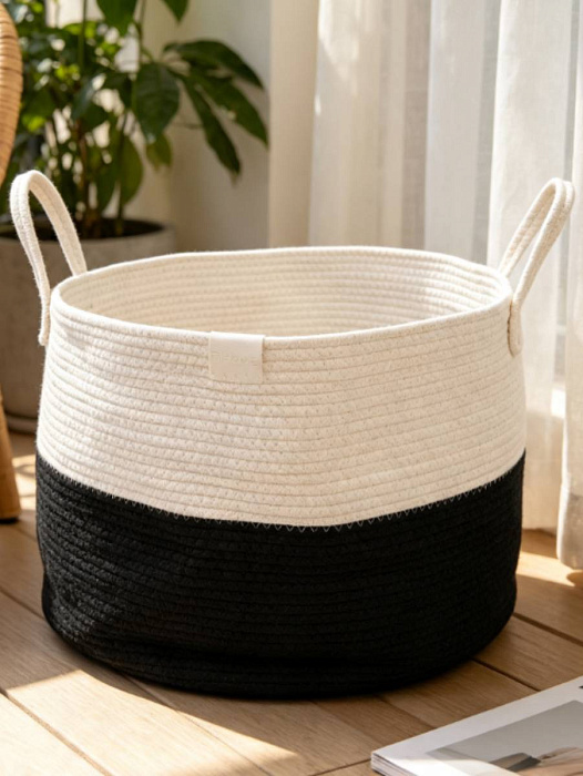 Тканевая корзина Ridberg 51*33 (White/Black) купить в интернет-магазине icover
