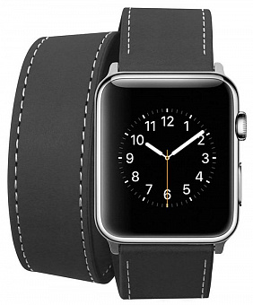 Ремешок Cozistyle Double Tour Leather (CDLB010) для Apple Watch/Series SE/6/2/3/4 42/44mm (Black)