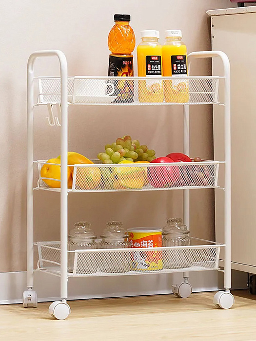 Этажерка узкая Ridberg 2.0 3-х ярусная (White) купить в интернет-магазине icover