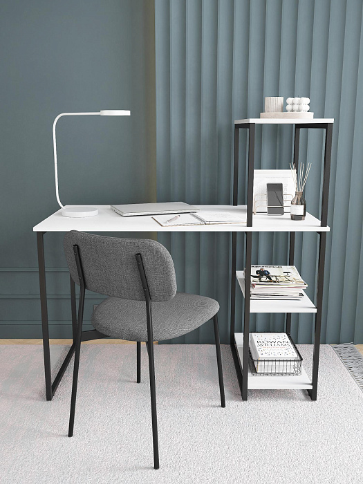 Стол-стеллаж лофт мини RIDBERG MEMPHIS (White/Black) купить в интернет-магазине icover