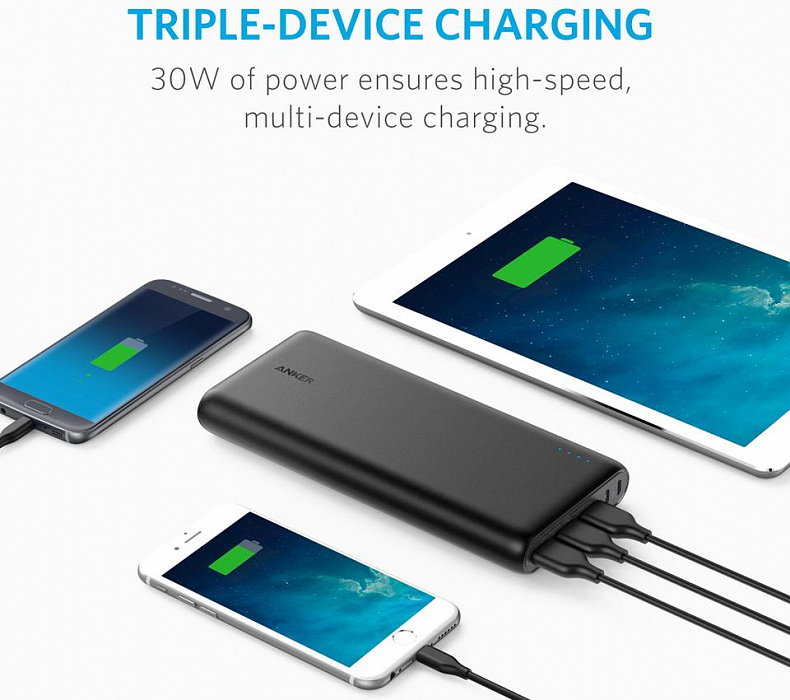 Внешний аккумулятор Anker PowerCore 26800 mAh A1277011 (Black) купить в интернет-магазине icover