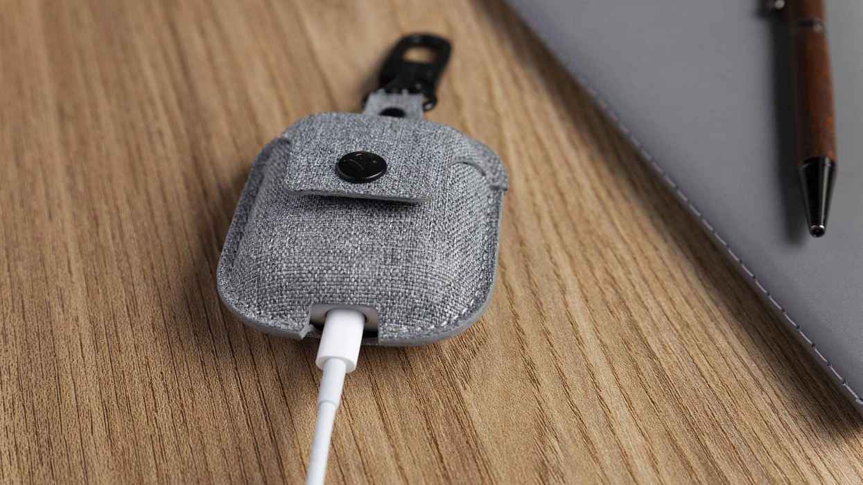 Чехол Twelve South AirSnap (12-1917) для AirPods (Canvas Fog) купить в интернет-магазине icover