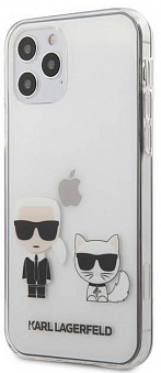 Чехол Karl Lagerfeld Ikonik Karl & Choupette Hard (KLHCP12MCKTR) для iPhone 12/12 Pro (Transparent)