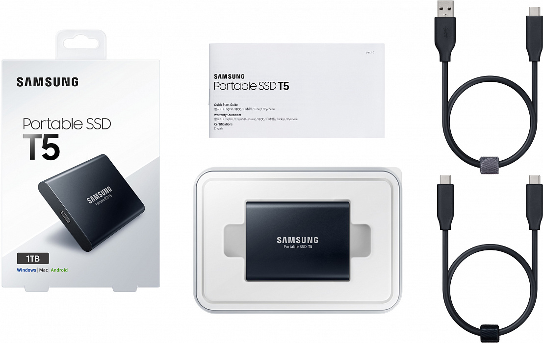 Внешний накопитель Samsung Portable SSD T5 1Tb MU-PA1T0B/WW (Black) купить в интернет-магазине icover