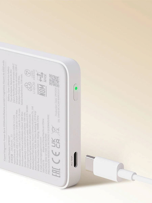 Внешний аккумулятор Xiaomi Magnetic Power Bank 5000mAh BHR9303GL (White) купить в интернет-магазине icover