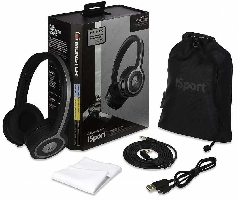 Monster iSport Freedom Wireless Bluetooth On-Ear - беспроводная гарнитура (Black) купить в интернет-магазине icover